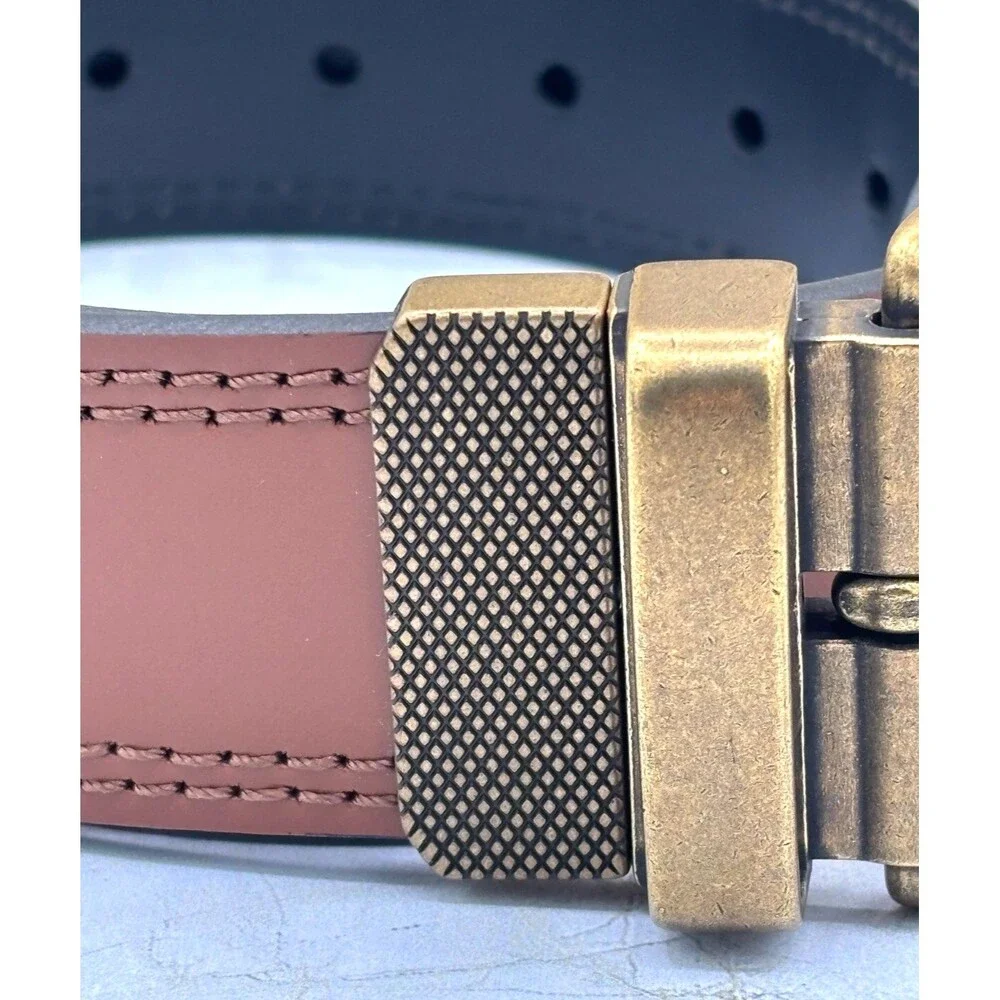 Daniel Cremieux Reversible Leather Belt Tan/Black Double Stitched Size 32/80 EUC